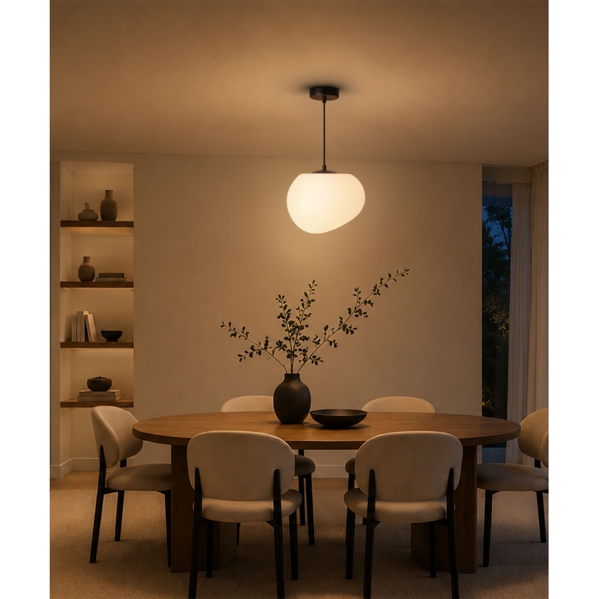 BRILAGI - Pakabinamas šviestuvas su laidu PEBBLES 1xE27/40W/230V skersmuo 25 cm juodas