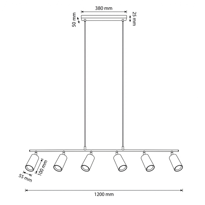 Brilagi - Pakabinamas šviestuvas su laidu SELE 6xGU10/30W/230V baltas