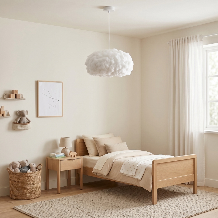Brilagi - pakabinamas šviestuvas su laidu SOLEAIR 1xE27/60W/230V, skersmuo 45 cm, baltas