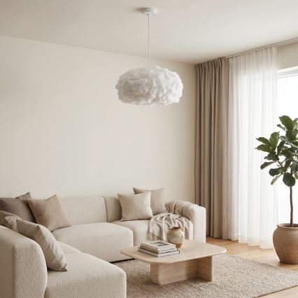 Brilagi - pakabinamas šviestuvas su laidu SOLEAIR 1xE27/60W/230V, skersmuo 45 cm, baltas