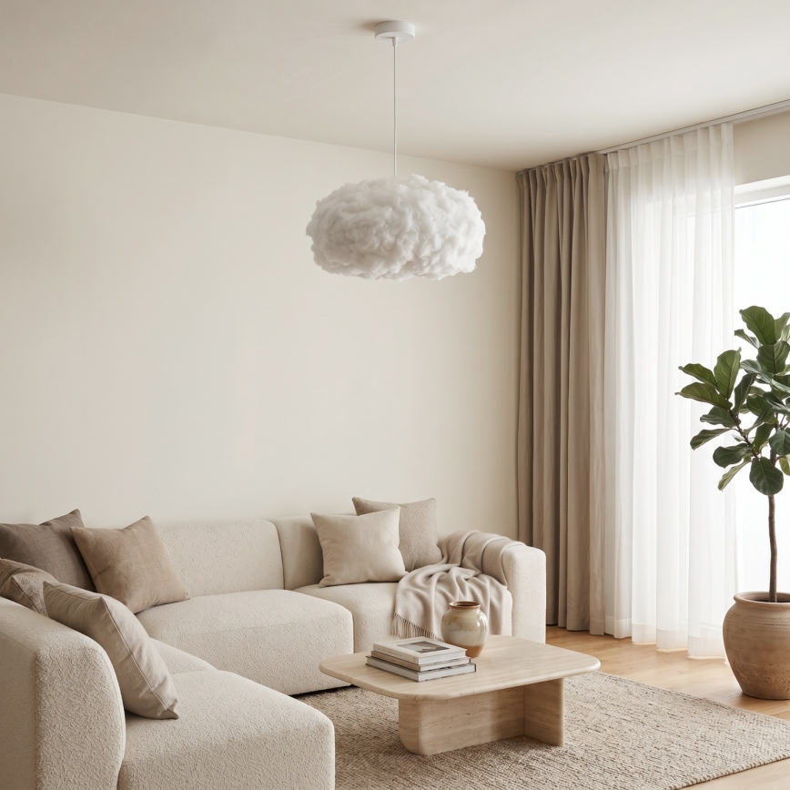 Brilagi - pakabinamas šviestuvas su laidu SOLEAIR 1xE27/60W/230V, skersmuo 45 cm, baltas