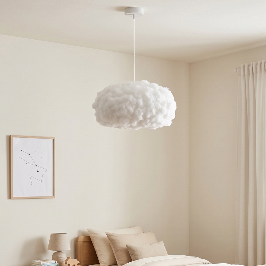 Brilagi - pakabinamas šviestuvas su laidu SOLEAIR 1xE27/60W/230V, skersmuo 45 cm, baltas
