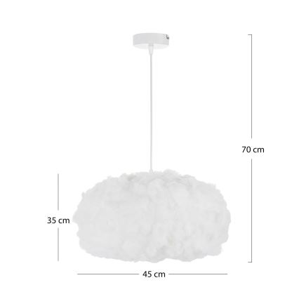 Brilagi - pakabinamas šviestuvas su laidu SOLEAIR 1xE27/60W/230V, skersmuo 45 cm, baltas