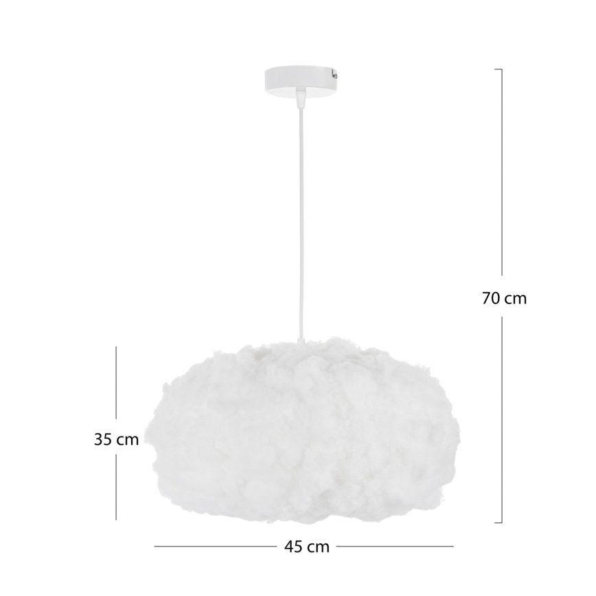 Brilagi - pakabinamas šviestuvas su laidu SOLEAIR 1xE27/60W/230V, skersmuo 45 cm, baltas
