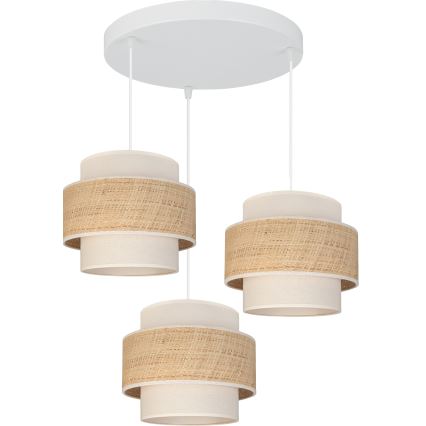 Brilagi - pakabinamas šviestuvas su laidu SPACE 3xE27/60W/230V, skersmuo 40 cm, smėlinė/kreminė