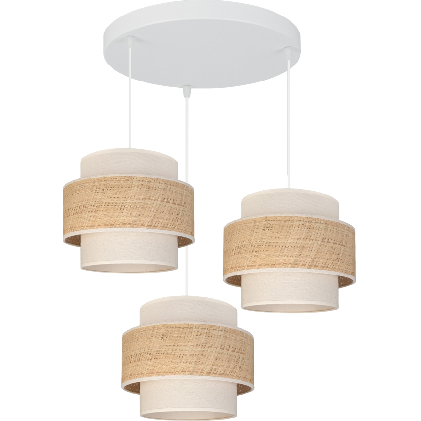 Brilagi - pakabinamas šviestuvas su laidu SPACE 3xE27/60W/230V, skersmuo 40 cm, smėlinė/kreminė