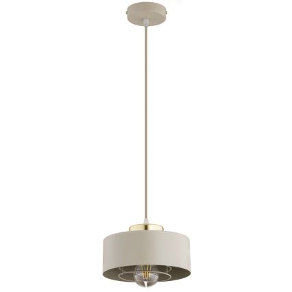 Brilagi - Pakabinamas šviestuvas su laidu SPRING 1xE27/60W/230V, skersmuo 20 cm, smėlio spalvos/auksinė