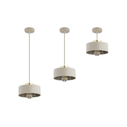 Brilagi - Pakabinamas šviestuvas su laidu SPRING 1xE27/60W/230V, skersmuo 20 cm, smėlio spalvos/auksinė
