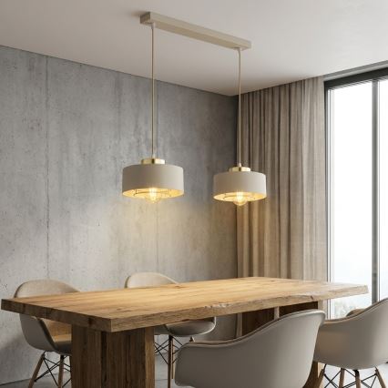 Brilagi - Pakabinamas šviestuvas su laidu SPRING 2xE27/60W/230V smėlinis/auksinis