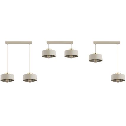 Brilagi - Pakabinamas šviestuvas su laidu SPRING 2xE27/60W/230V smėlinis/auksinis