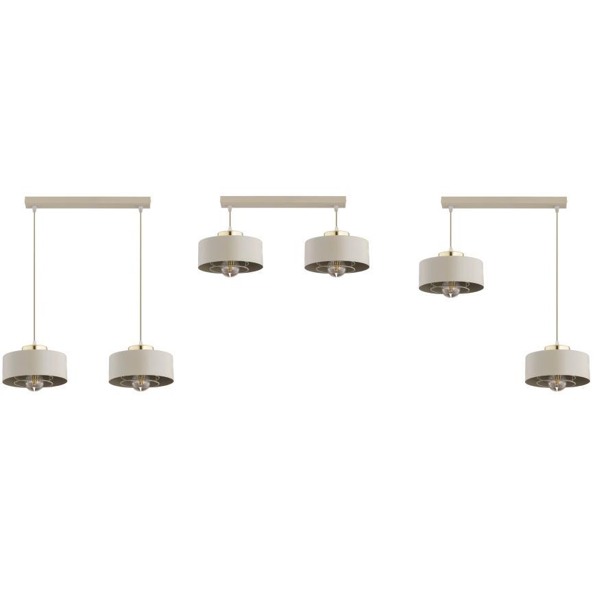 Brilagi - Pakabinamas šviestuvas su laidu SPRING 2xE27/60W/230V smėlinis/auksinis