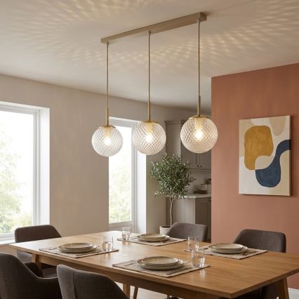 BRILAGI - Pakabinamas šviestuvas su laidu STELLA 3xE27/60W/230V smėlio spalvos/auksinis