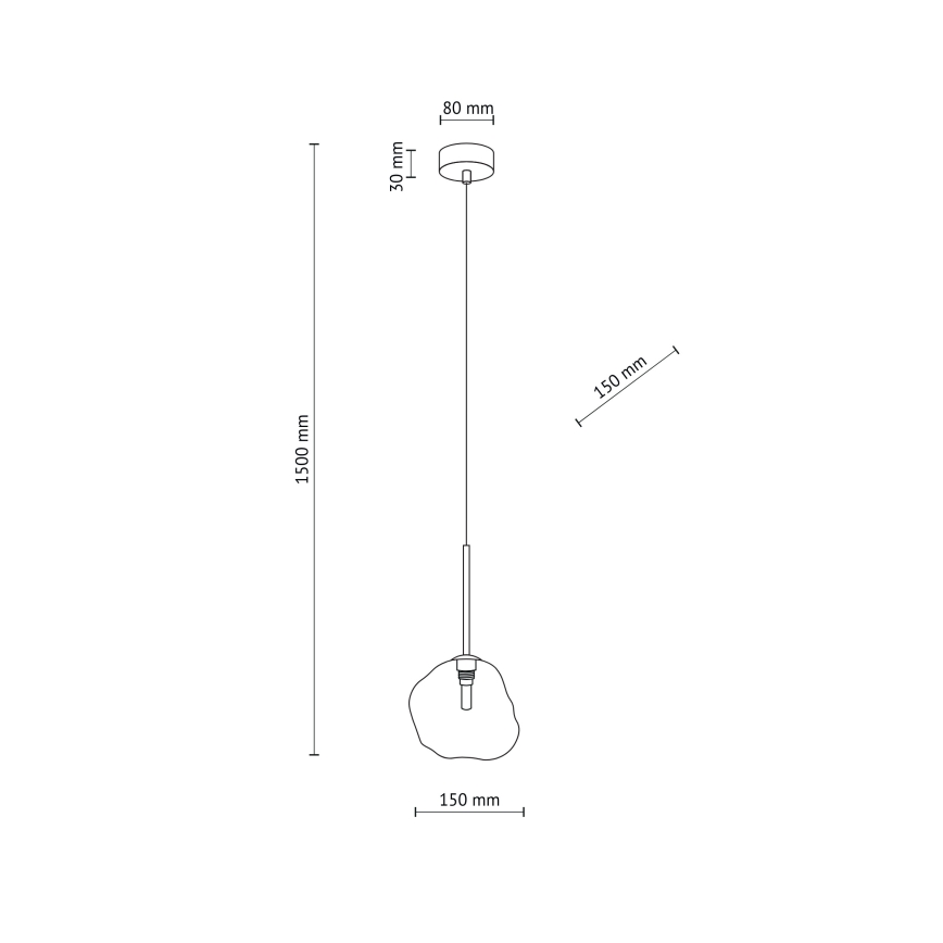 Brilagi - Pakabinamas šviestuvas su laidu VULCANO 1xG9/8W/230V juoda/dūminė juoda