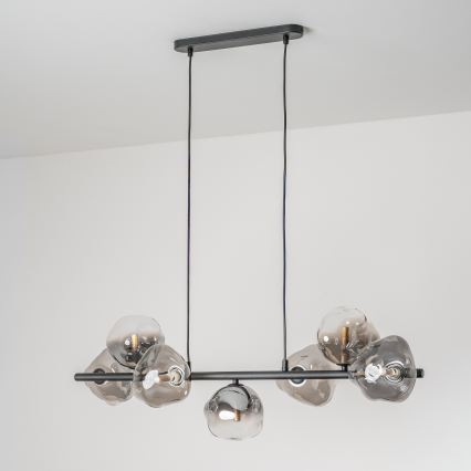 BRILAGI - Pakabinamas šviestuvas su laidu VULCANO 7xG9/8W/230V juoda/dūminė juoda