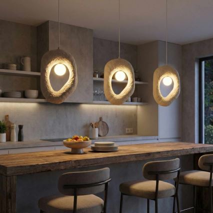 Brilagi - Pakabinamas šviestuvas su laidu WABI SABI 1xE27/40W/230V kreminės spalvos