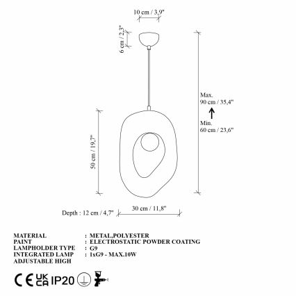Brilagi - Pakabinamas šviestuvas su laidu WABI SABI 1xE27/40W/230V kreminės spalvos