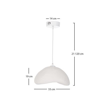 Brilagi - pakabinamas šviestuvas su laidu WABI SABI 1xE27/40W/230V, skersmuo 33 cm, baltas