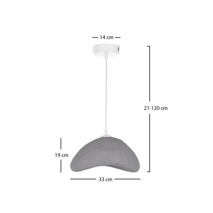 Brilagi - Pakabinamas šviestuvas su laidu WABI SABI 1xE27/40W/230V skersmuo 33 cm pilka