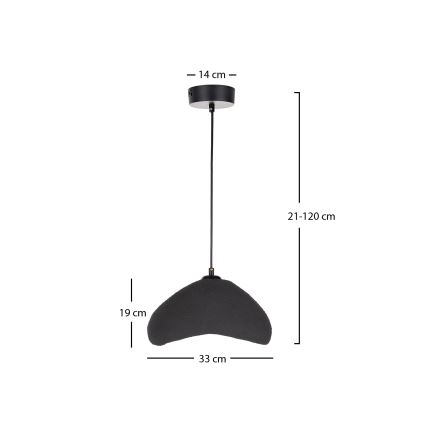Brilagi - Pakabinamas šviestuvas su laidu WABI SABI 1xE27/40W/230V Ø 33 cm juodas