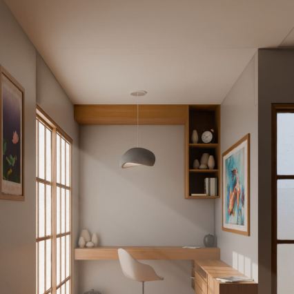 Brilagi - Pakabinamas šviestuvas su laidu WABI SABI 1xE27/40W/230V Ø 35 cm, pilka