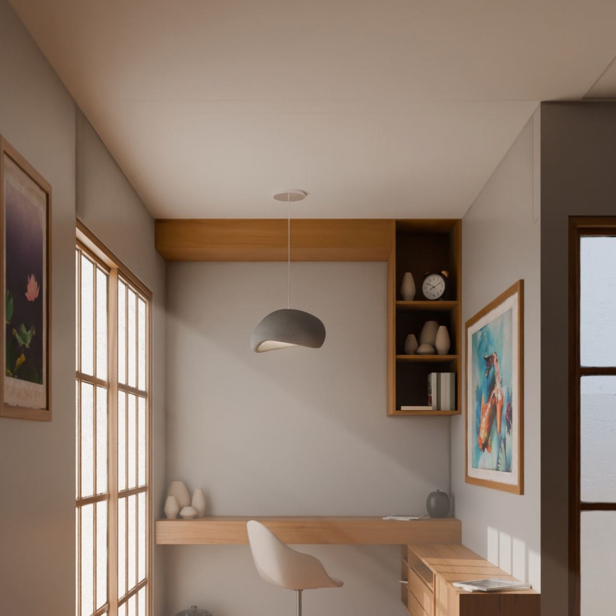 Brilagi - Pakabinamas šviestuvas su laidu WABI SABI 1xE27/40W/230V Ø 35 cm, pilka