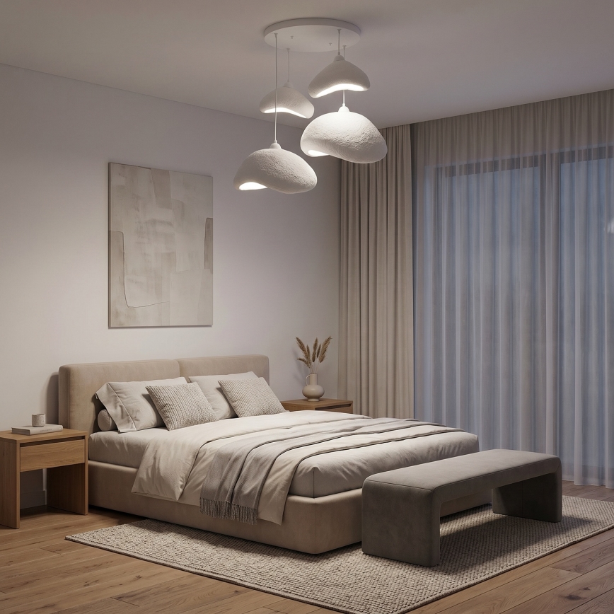 Brilagi - Pakabinamas šviestuvas su laidu WABI SABI 4xE27/40W/230V skersmuo 90 cm baltas