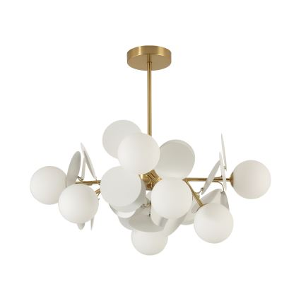 Brilagi - Pakabinamas šviestuvas su strypu BALMO 8xG9/9W/230V skersmuo 60 cm auksinė/balta