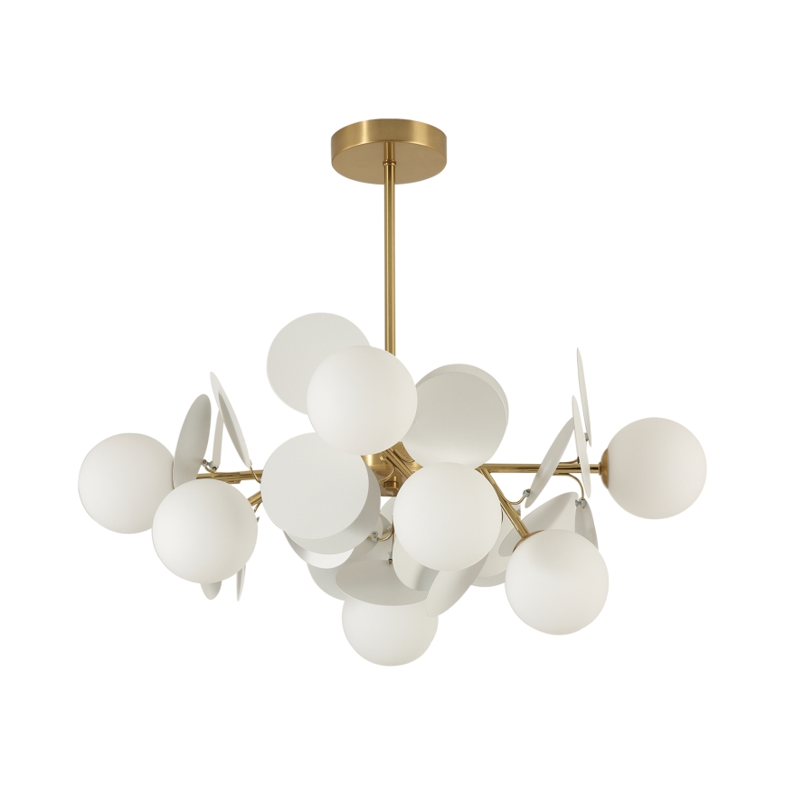 Brilagi - Pakabinamas šviestuvas su strypu BALMO 8xG9/9W/230V skersmuo 60 cm auksinė/balta