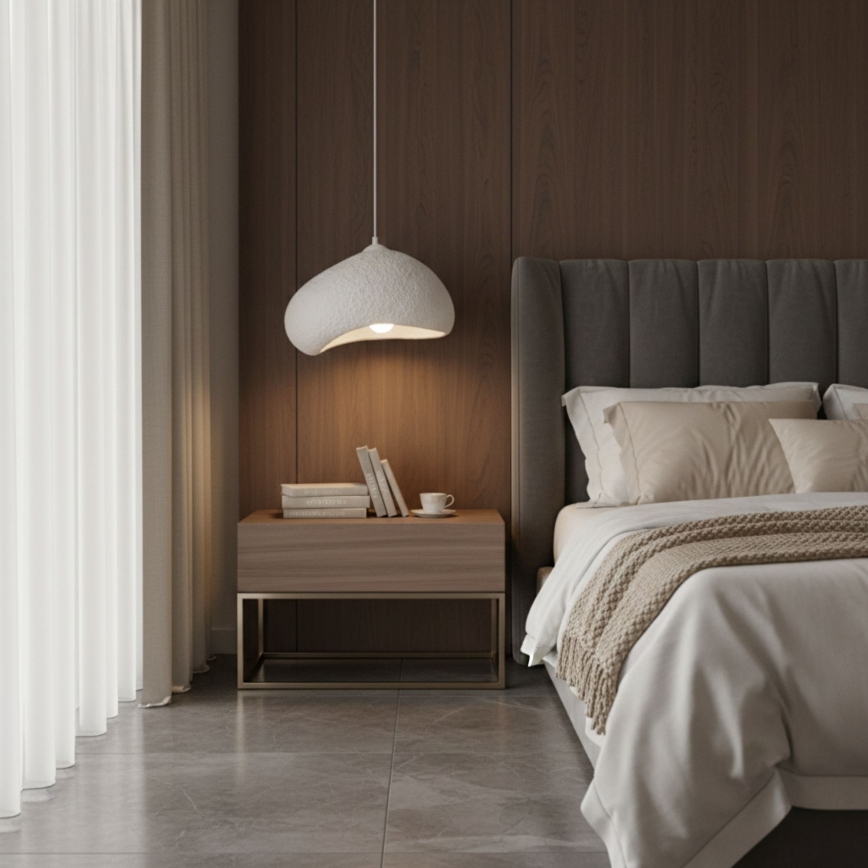 Brilagi - Pakabinamas šviestuvas WABI SABI su laidu 1xE27/40W/230V, skersmuo 32 cm, baltas