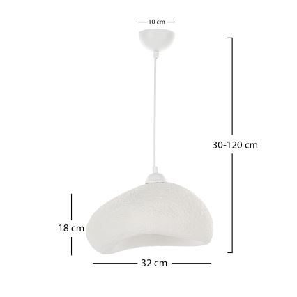 Brilagi - Pakabinamas šviestuvas WABI SABI su laidu 1xE27/40W/230V, skersmuo 32 cm, baltas
