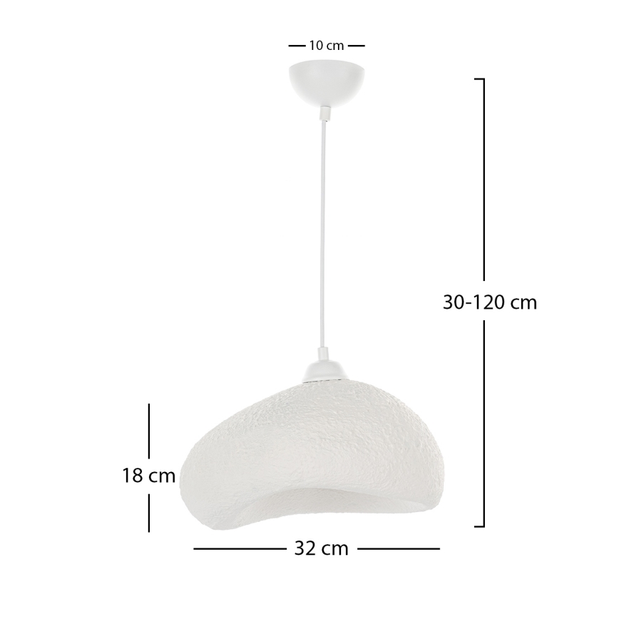 Brilagi - Pakabinamas šviestuvas WABI SABI su laidu 1xE27/40W/230V, skersmuo 32 cm, baltas
