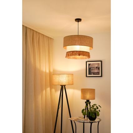 Brilagi - Pakabinamas šviestuvas ant laido WINNETOU BOHO 1xE27/15W/230V skersmuo 45 cm ruda/kremine