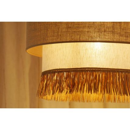 Brilagi - Pakabinamas šviestuvas ant laido WINNETOU BOHO 1xE27/15W/230V skersmuo 45 cm ruda/kremine