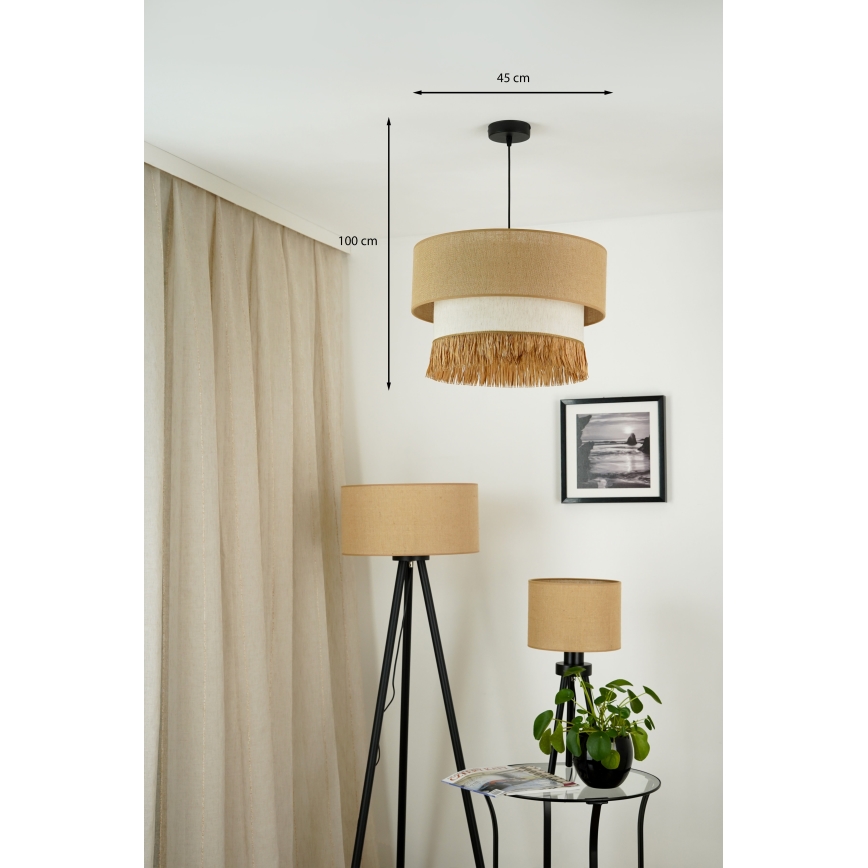 Brilagi - Pakabinamas šviestuvas ant laido WINNETOU BOHO 1xE27/15W/230V skersmuo 45 cm ruda/kremine