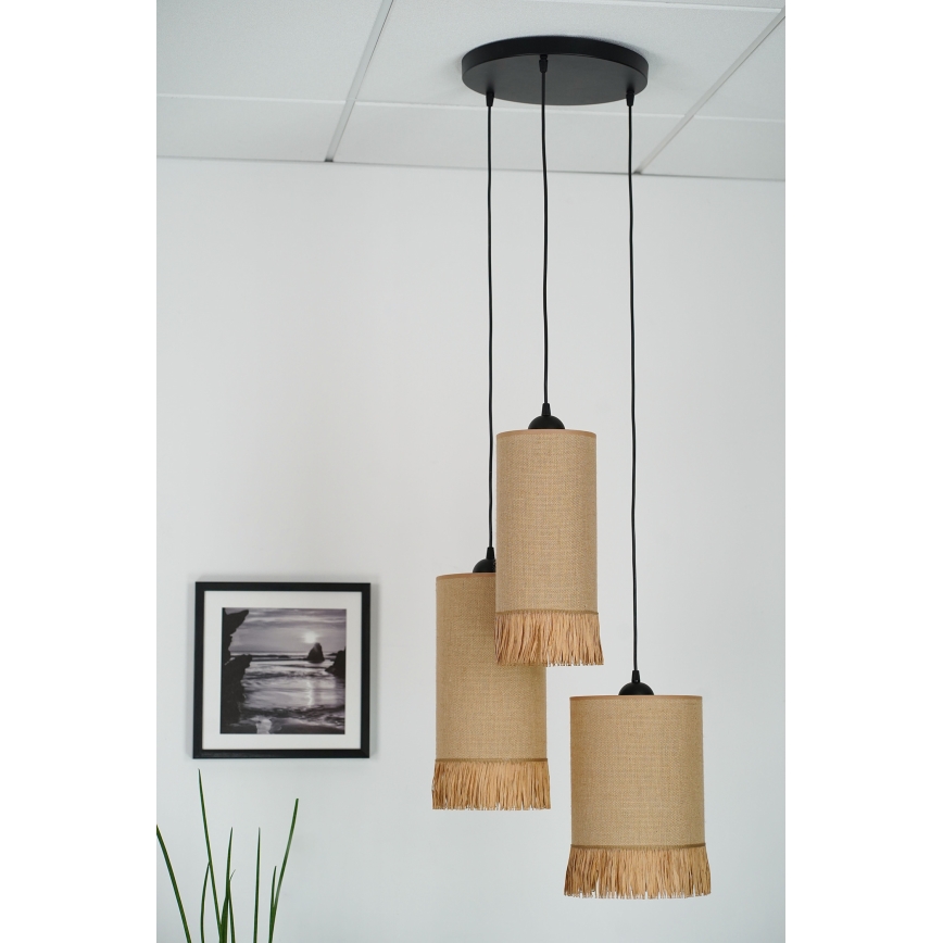 Brilagi - Pakabinamas šviestuvas ant laido WINNETOU TUBES 3xE27/15W/230V ruda/juoda