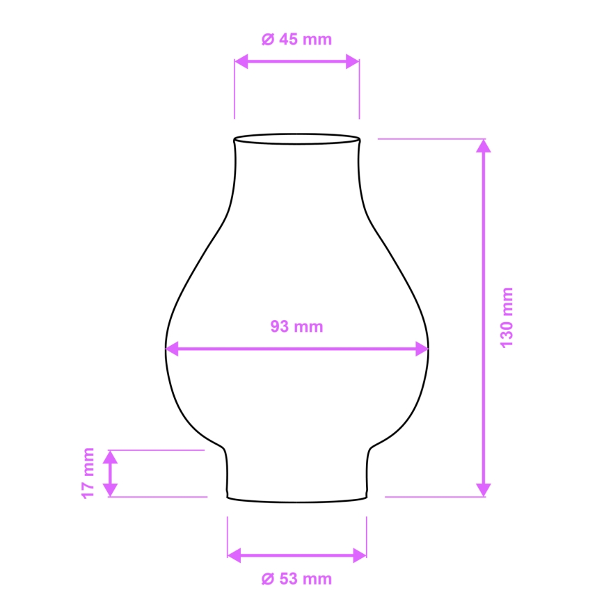 Brilagi - Atsarginis stiklas šviestuvui ir sieninei lempai ROATA, VELA, RUSTIC, QUEEN, TIMONA E14 baltas