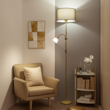 Brilagi - Pastatoma lempa CERIA 1xE27/100W/230V + 1xE14/25W auksinė/ruda