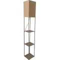 Brilagi - Pastatoma lempa su lentynomis GRADUS 1xE27/40W/230V 150 cm pilka/kreminė