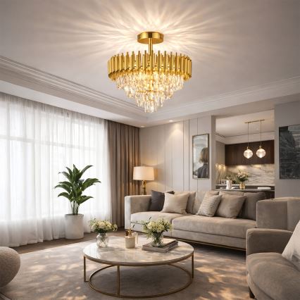 Brilagi - Paviršinė liustra ECLIPSE 7xE14/10W/230V skersmuo 48 cm auksinė