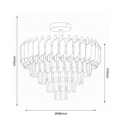 Brilagi - Paviršinė liustra ECLIPSE 7xE14/10W/230V skersmuo 48 cm auksinė