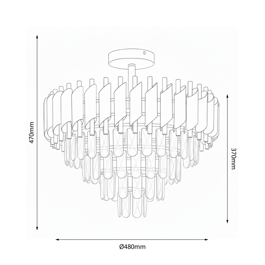 Brilagi - Paviršinė liustra ECLIPSE 7xE14/10W/230V skersmuo 48 cm auksinė