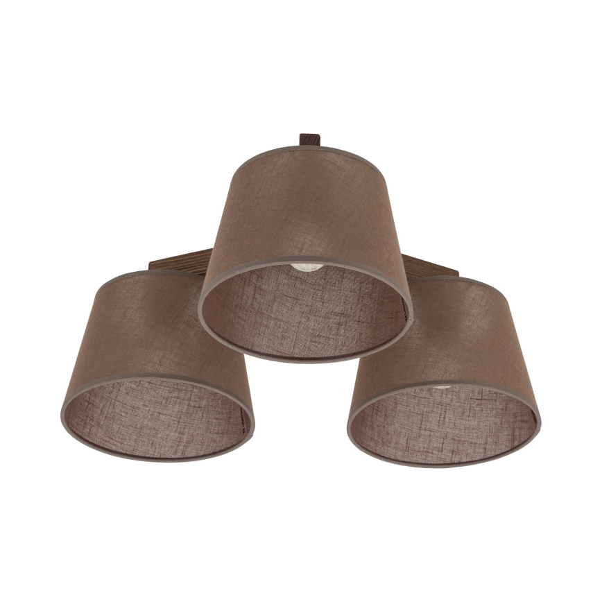 Brilagi - Paviršinė liustra LATTE 3xE27/60W/230V pušis/ruda