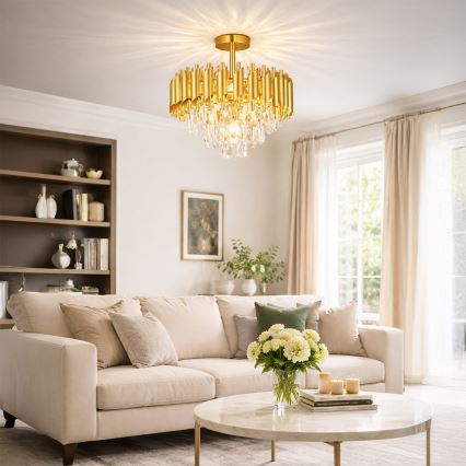 Brilagi - Paviršinis liustras ECLIPSE 5xE14/10W/230V Ø 38 cm auksinis