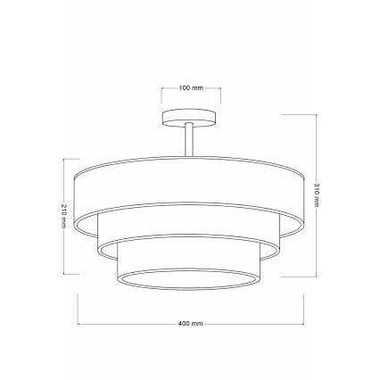 Brilagi - Paviršinis lubinis šviestuvas LUNETA 1xE27/60W/230V Ø 40 cm ruda/smėlinė/kreminė