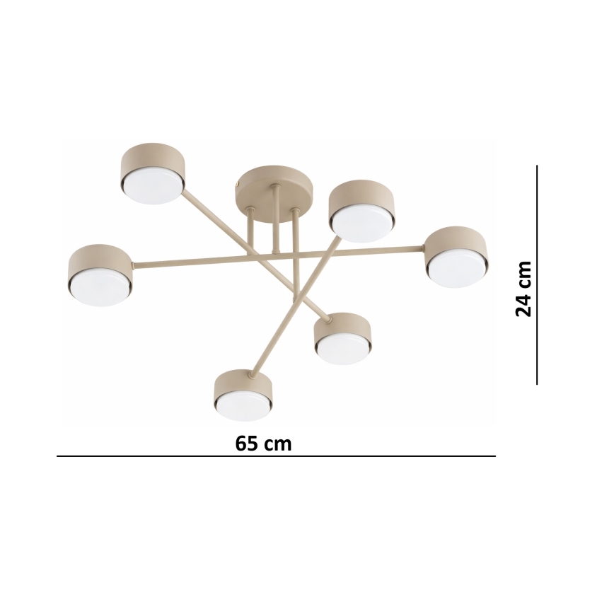 Brilagi - paviršinis lubų šviestuvas 6xGX53/12W/230V juodas