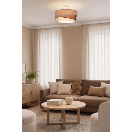 Brilagi - Paviršinis lubų šviestuvas ARROW 1xE27/60W/230V Ø 45 cm smėlinė/ruda/balta
