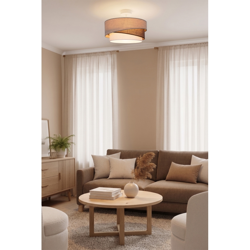 Brilagi - Paviršinis lubų šviestuvas ARROW 1xE27/60W/230V Ø 45 cm smėlinė/ruda/balta