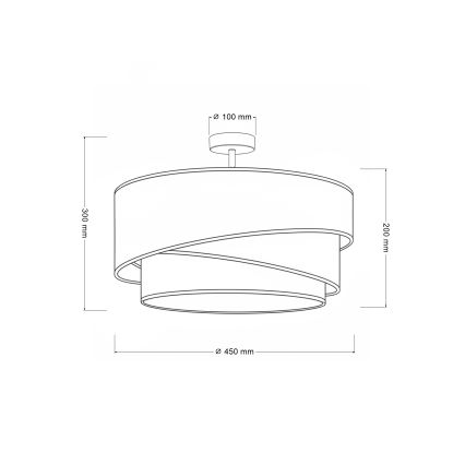 Brilagi - Paviršinis lubų šviestuvas ARROW 1xE27/60W/230V Ø 45 cm smėlinė/ruda/balta