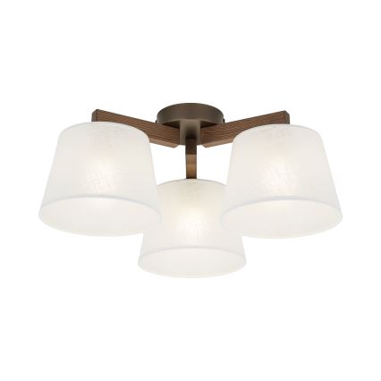 Brilagi - Paviršinis lubų šviestuvas LATTE 3xE27/60W/230V pušis/balta