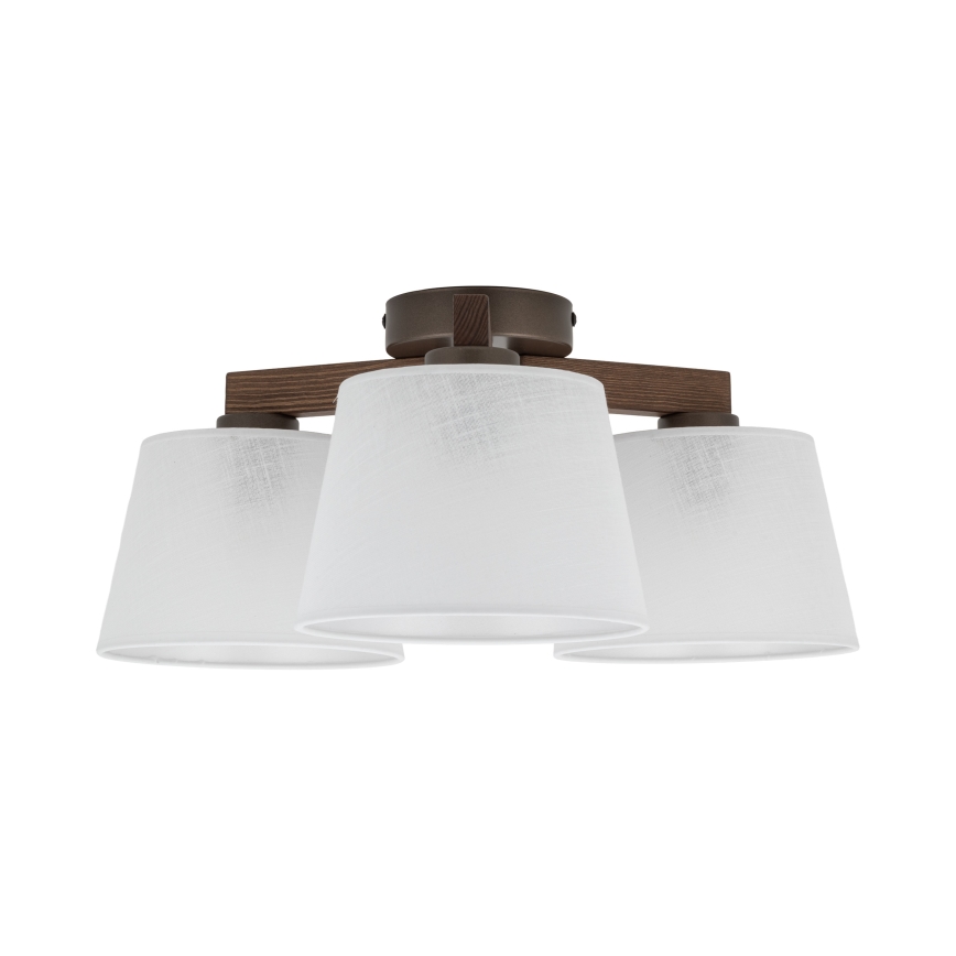 Brilagi - Paviršinis lubų šviestuvas LATTE 3xE27/60W/230V pušis/balta